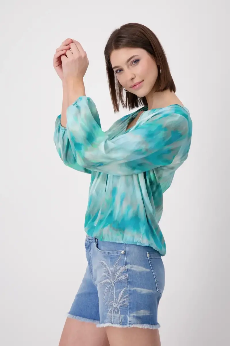 Monari Luftige Bluse mit Batikmuster Auslauf