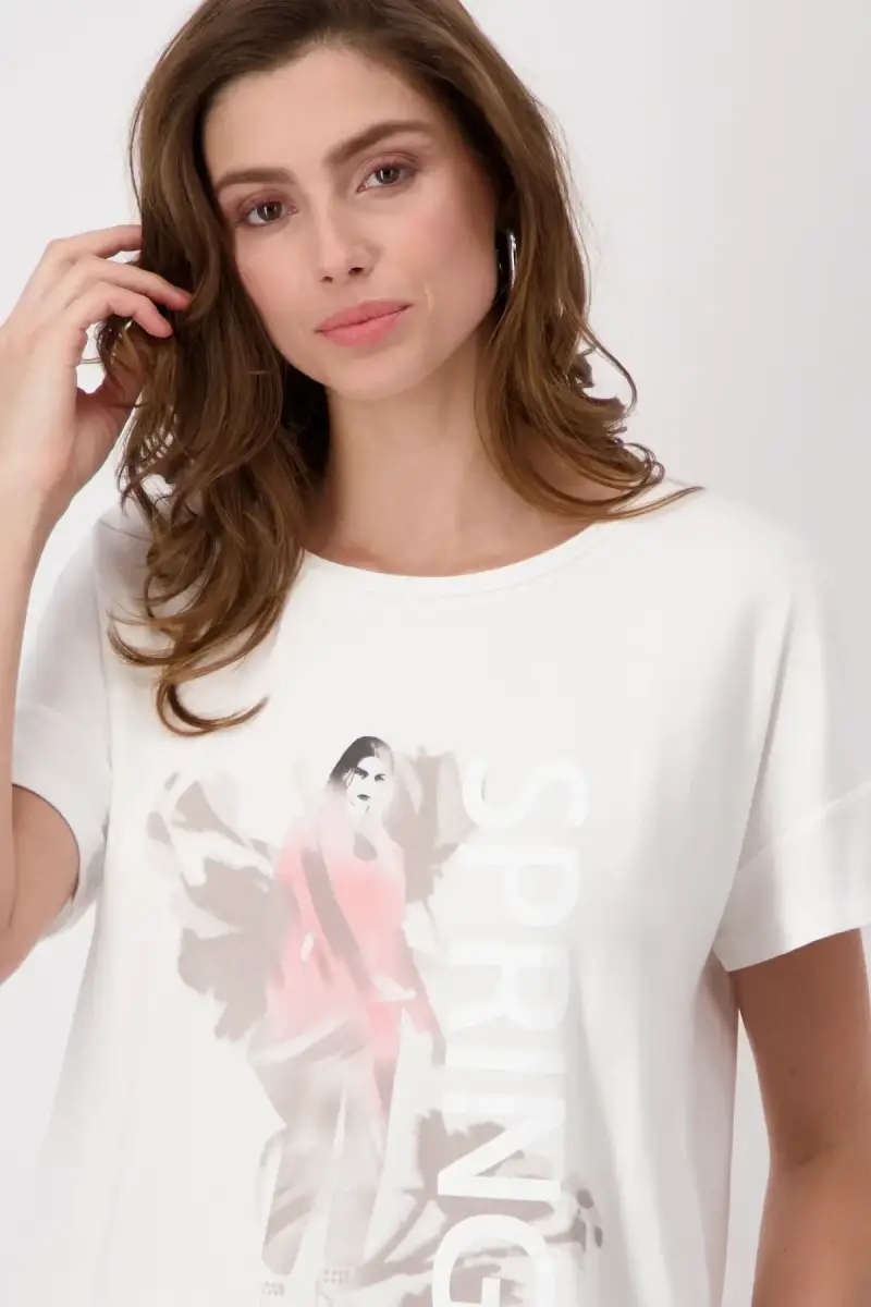 Monari T-Shirt mit Frauen Zeichnung Exklusive Angebote