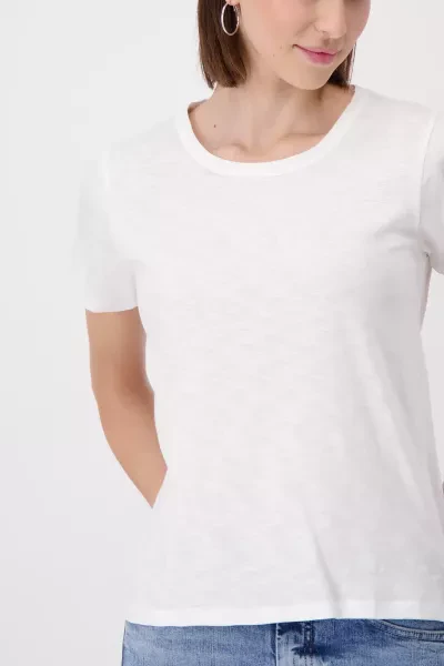 Monari T-Shirt mit Blumenstickerei Riesige Ersparnisse