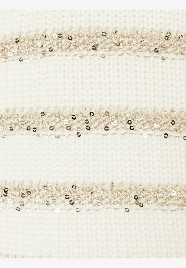 More & More Pullover mit Paillettenstreifen, ecru, Herbst-Kollektion Wochenangebot