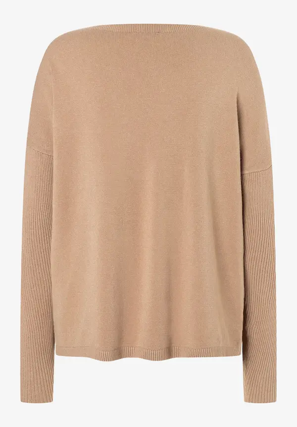 More & More Feinstrick Pullover, beige machiato, Herbst-Kollektion Begrenzte Freigabe
