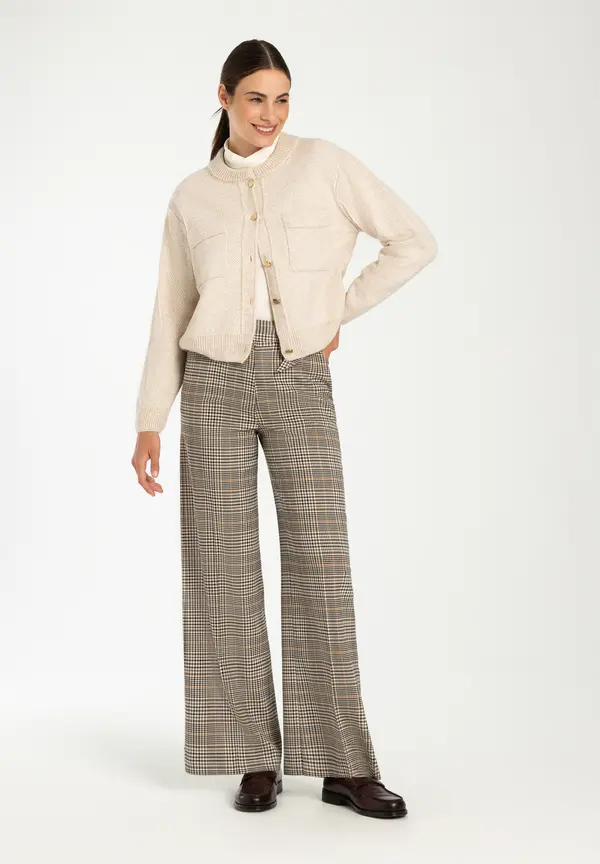 More & More kurzer Strickblouson, almond melange, Herbst-Kollektion Letzte 3 Tage