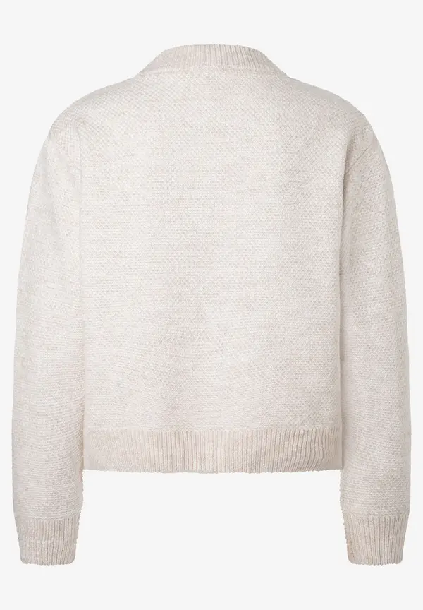 More & More kurzer Strickblouson, almond melange, Herbst-Kollektion Letzte 3 Tage