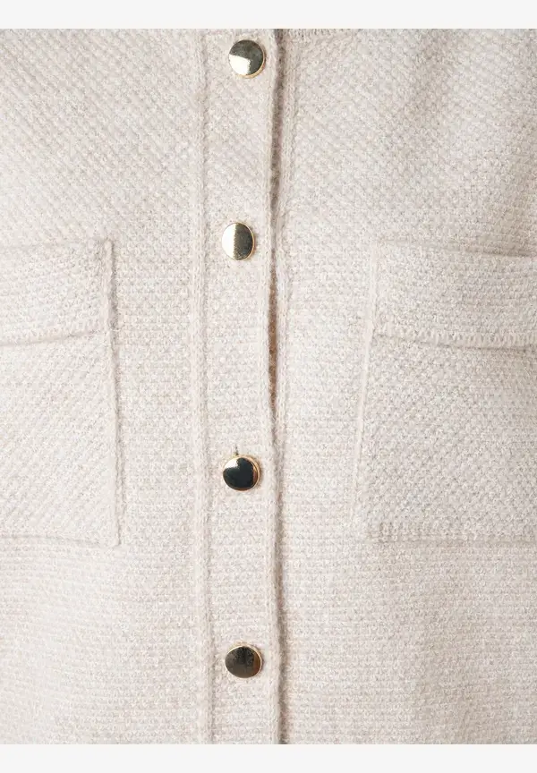 More & More kurzer Strickblouson, almond melange, Herbst-Kollektion Letzte 3 Tage