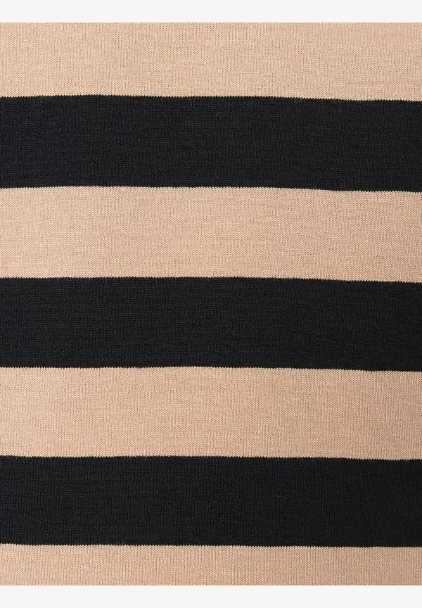 More & More Streifenshirt, schwarz/beige Nur noch ein Tag übrig