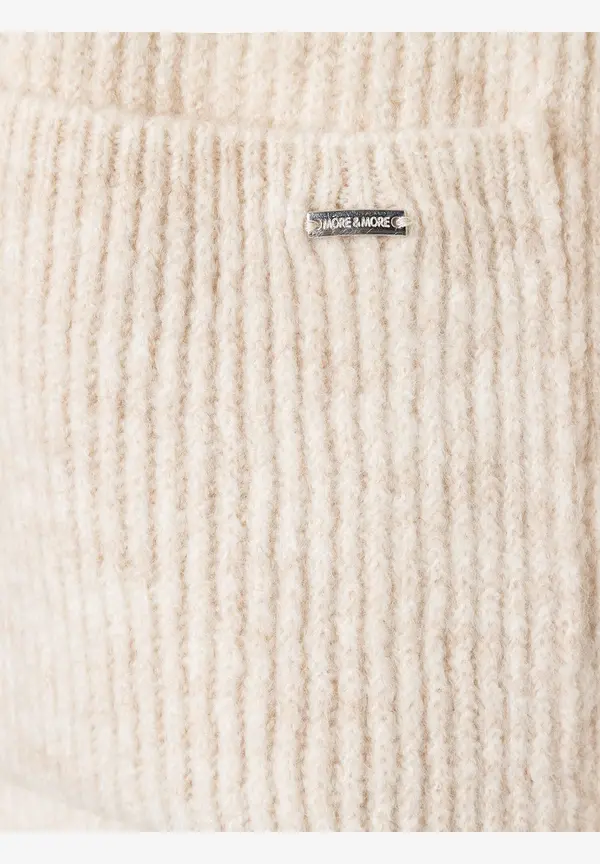 More & More Rippen-Strickjacke, almond melange, Herbst-Kollektion Outlet
