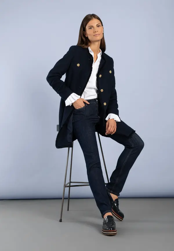 More & More schmale Jeans, HAZEL, dark blue denim Limitierter Zeitrabatt