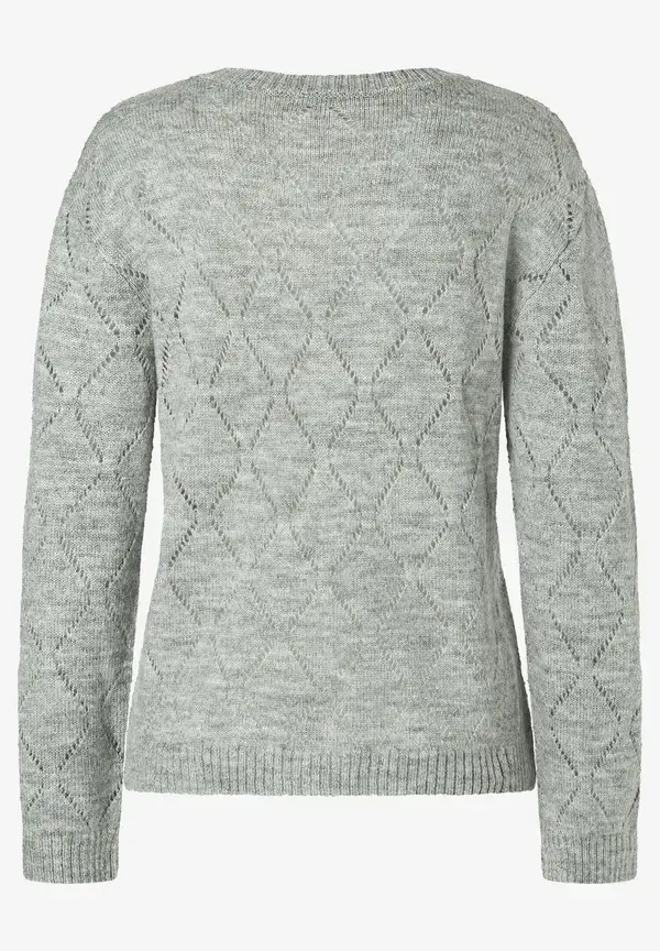 More & More Ajour-Pullover, grau melange, Herbst-Kollektion Exklusivangebot