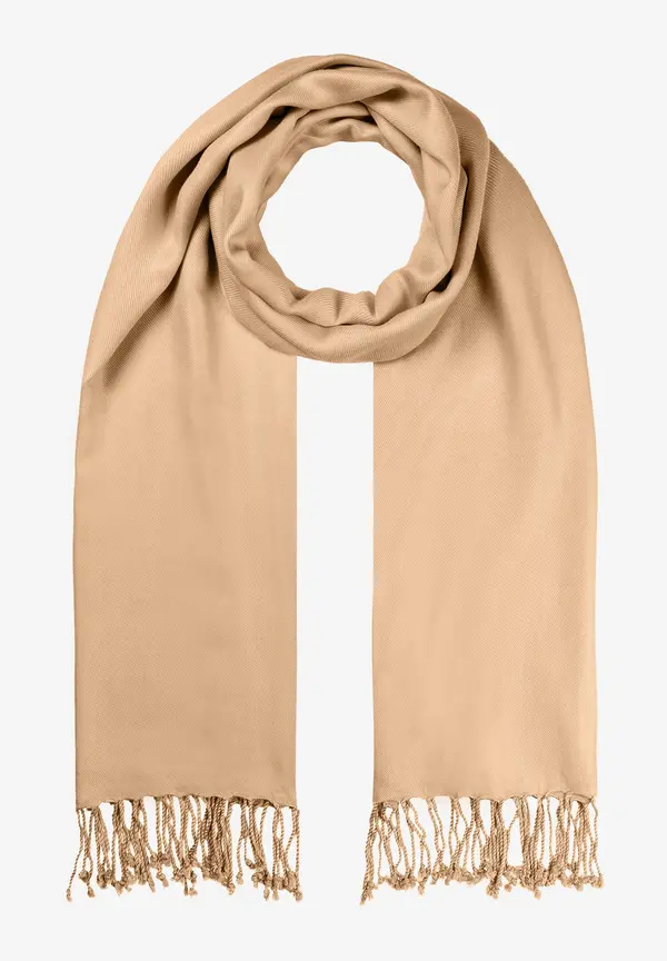 More & More Schal mit Fransen, warm beige Preisnachlass