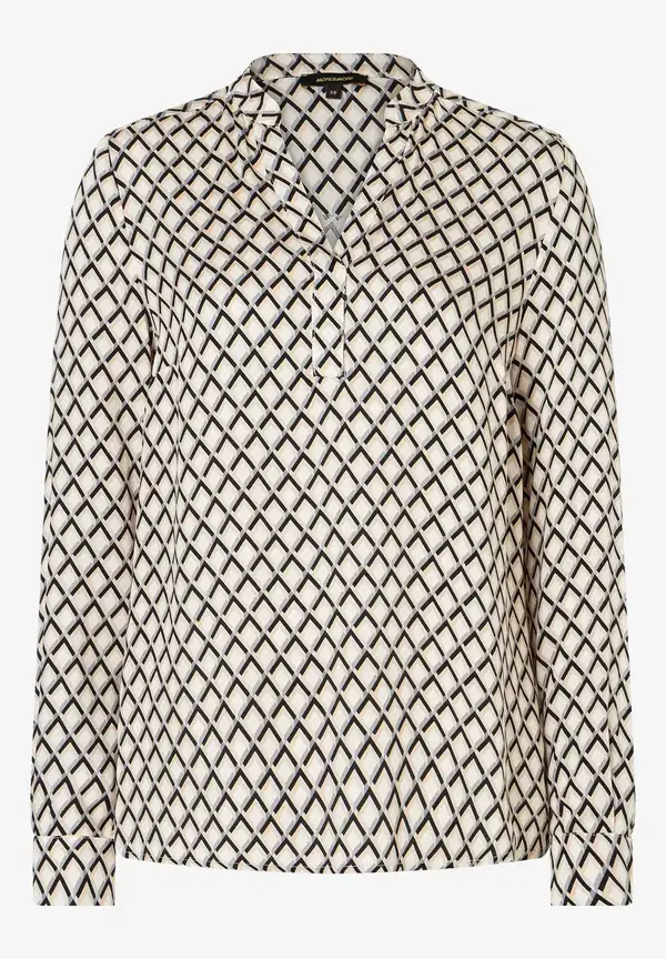 More & More Viskosebluse, schwarz/beige/ecru, Herbst-Kollektion Weihnachtsangebot