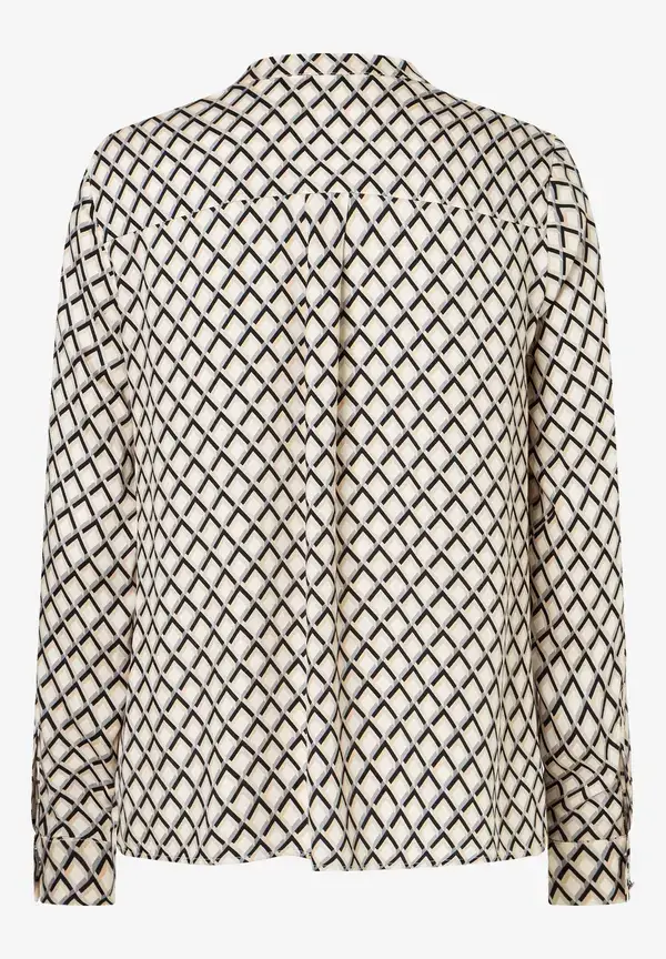 More & More Viskosebluse, schwarz/beige/ecru, Herbst-Kollektion Weihnachtsangebot