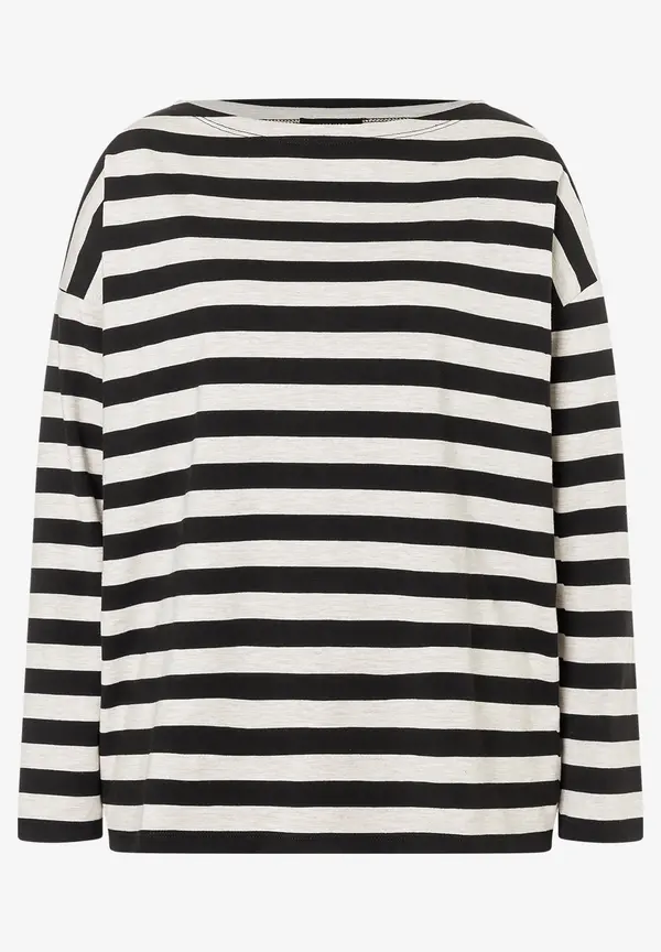 More & More Ringelshirt, schwarz/beige melange, Herbst Kollektion Vatertagsangebot