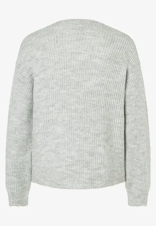 More & More Rippen-Strickjacke, grau melange, Herbst-Kollektion Top Angebot