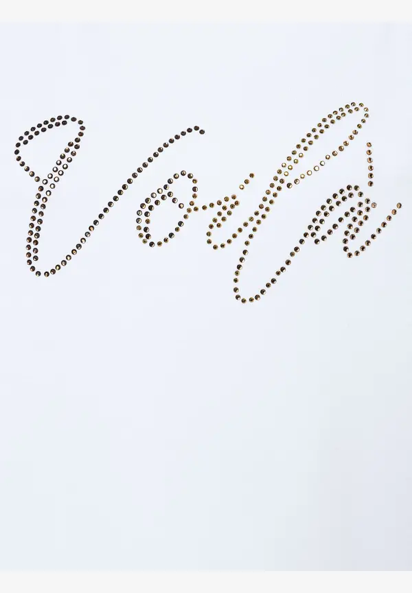 More & More T-Shirt mit Strass-Schriftzug, weiß Online Outlet