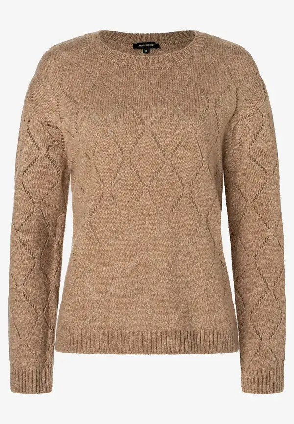 More & More Ajour-Pullover, beige macchiato, Herbst-Kollektion Exklusive Angebote
