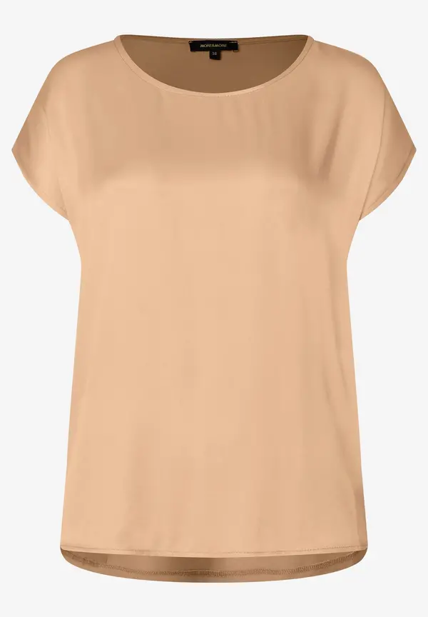More & More Shirt mit Satinfront, warm beige Große Rabatte