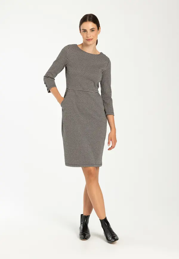 More & More Jerseykleid, Hahnentritt-Dessin, Herbst-Kollektion Neuheiten