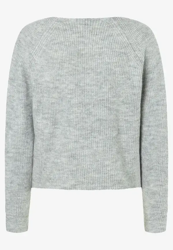 More & More Pullover mit Knotendetail, grau melange, Herbst-Kollektion Sonderangebote