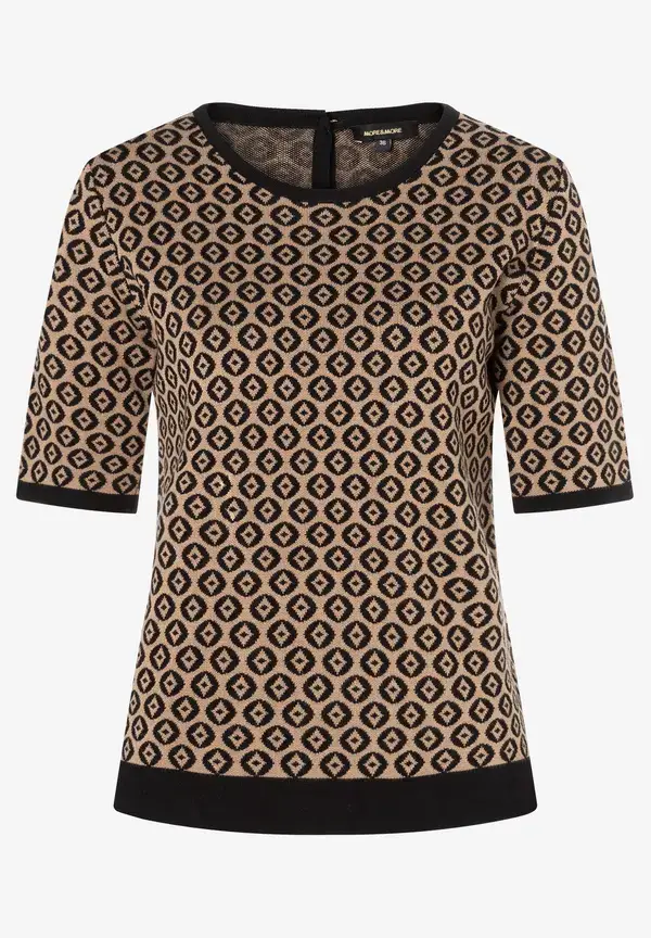 More & More Halbarm-Pullover mit Jacquardmuster, Herbst-Kollektion Riesige Ersparnisse