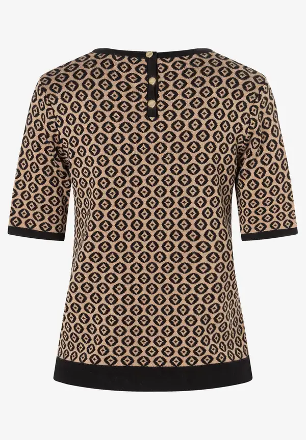 More & More Halbarm-Pullover mit Jacquardmuster, Herbst-Kollektion Riesige Ersparnisse