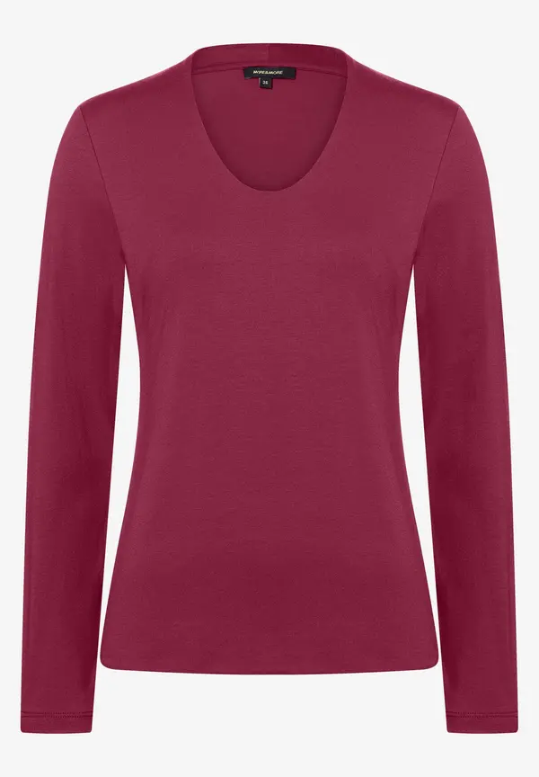 More & More Langarmshirt, bordeaux, Herbst-Kollektion Tiefpreis