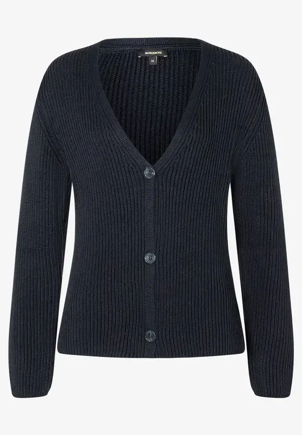 More & More Cardigan, Rippe, marine Sonderangebot der Fabrik