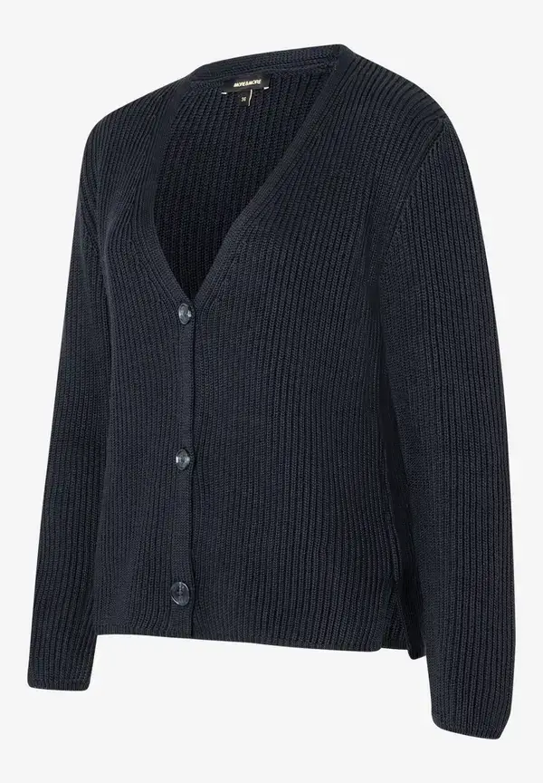 More & More Cardigan, Rippe, marine Sonderangebot der Fabrik