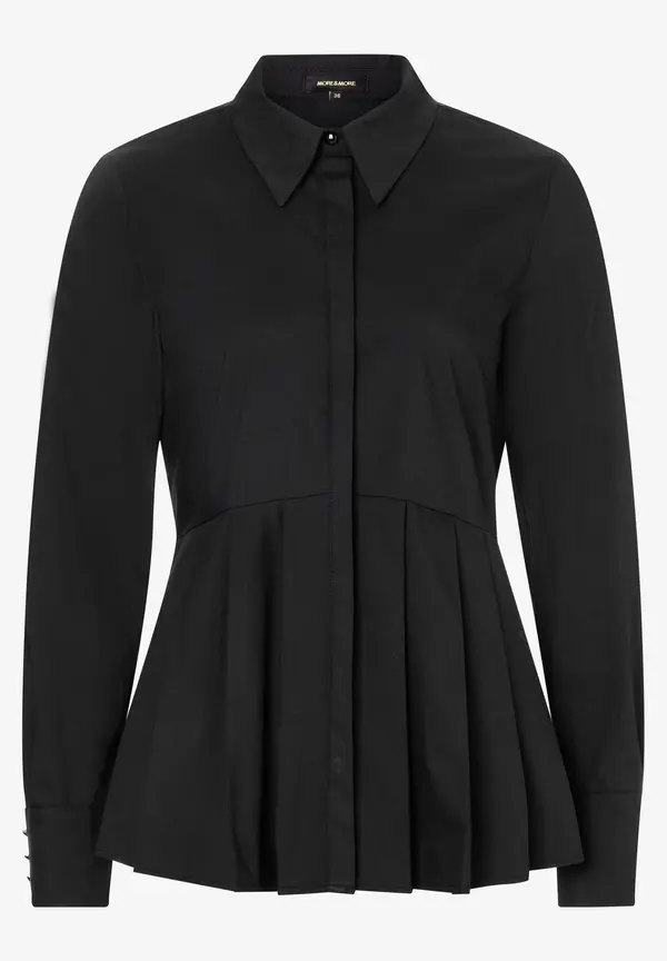 More & More Hemdbluse mit Falten-Detail, schwarz, Herbst-Kollektion Kostenloser Versand international