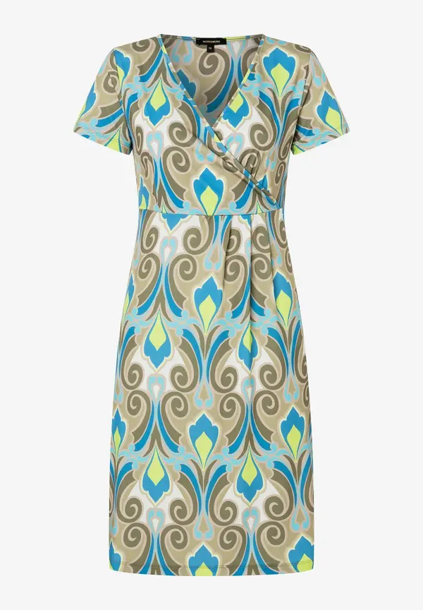 More & More Jerseykleid, Ornament-Print, lime/khaki/blau 50% Rabatt für begrenzte Zeit