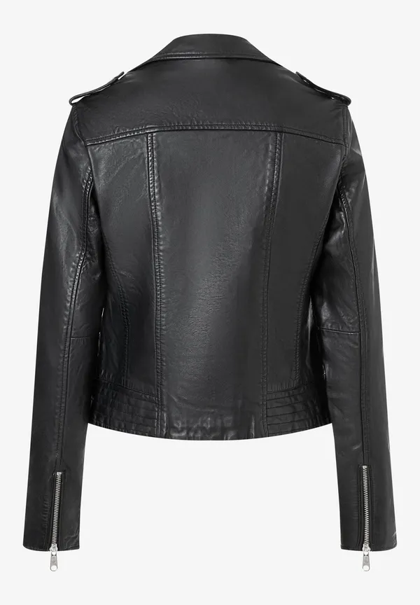 More & More Biker-Lederjacke, schwarz, Herbst-Kollektion Schlussverkauf