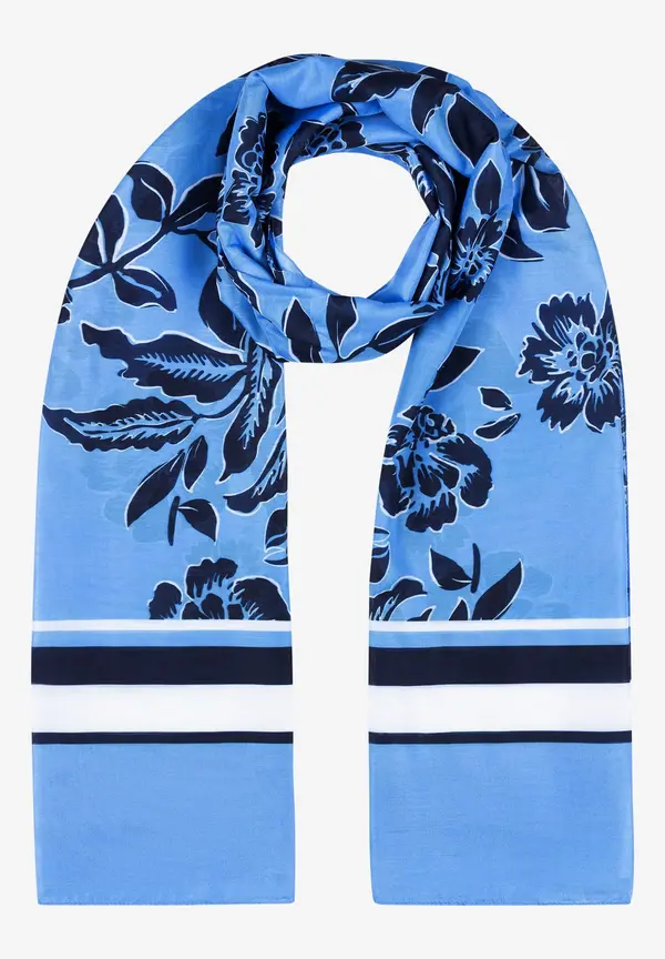 More & More Printschal, hellblau/marine, Frühjahrs-Kollektion Fabrikverkauf