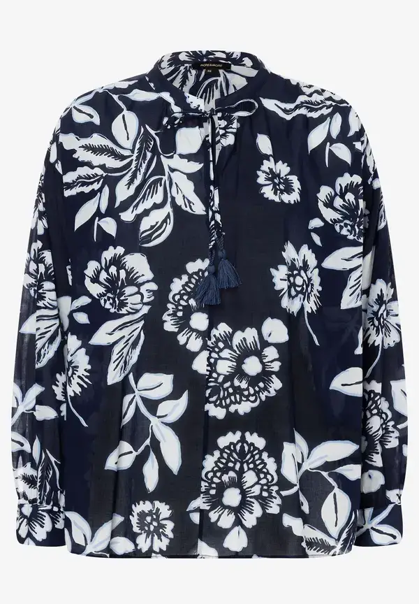 More & More Baumwollbluse, marine/weiß, Frühjahrs-Kollektion Meist gekauft
