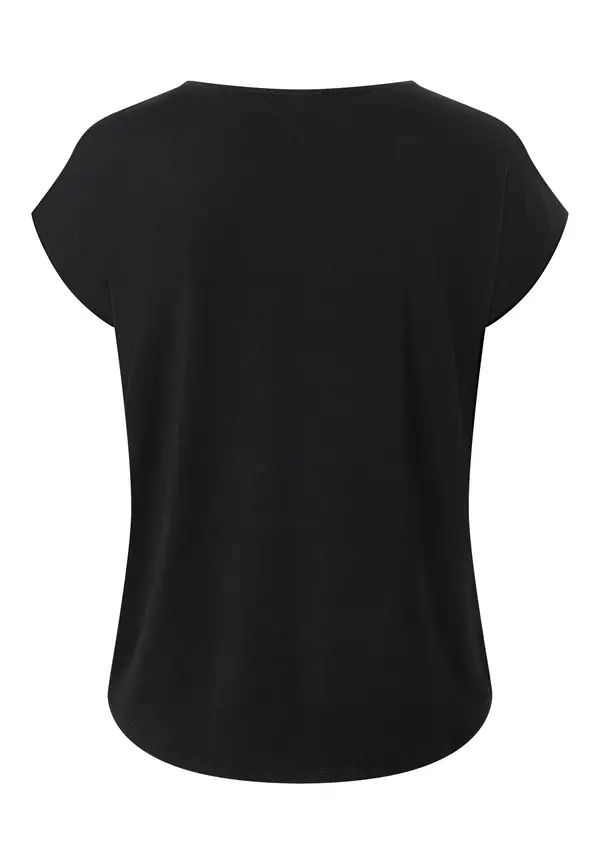 More & More Shirt mit Satinfront, schwarz Großer Ausverkauf