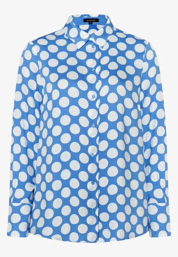 More & More Tupfenbluse, hellblau/ecru, Frühjahrs-Kollektion Saisonschlussverkauf