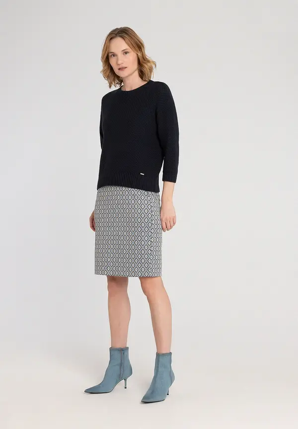 More & More Strukturpullover, 3/4 Arm, marine, Frühjahrs-Kollektion Black Friday