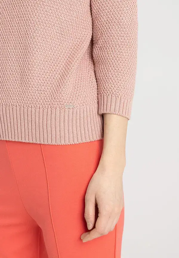 More & More Strukturpullover, 3/4 Arm, rosa, Frühjahrs-Kollektion Osterangebot