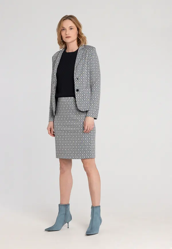 More & More Jerseyblazer mit Jacquardmuster, Frühjahrs-Kollektion Valentinstagsangebot