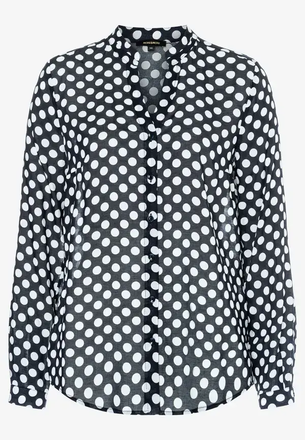 More & More Viskosebluse mit Tupfenprint, marine/weiß, Frühjahrs-Kollektion Online Outlet