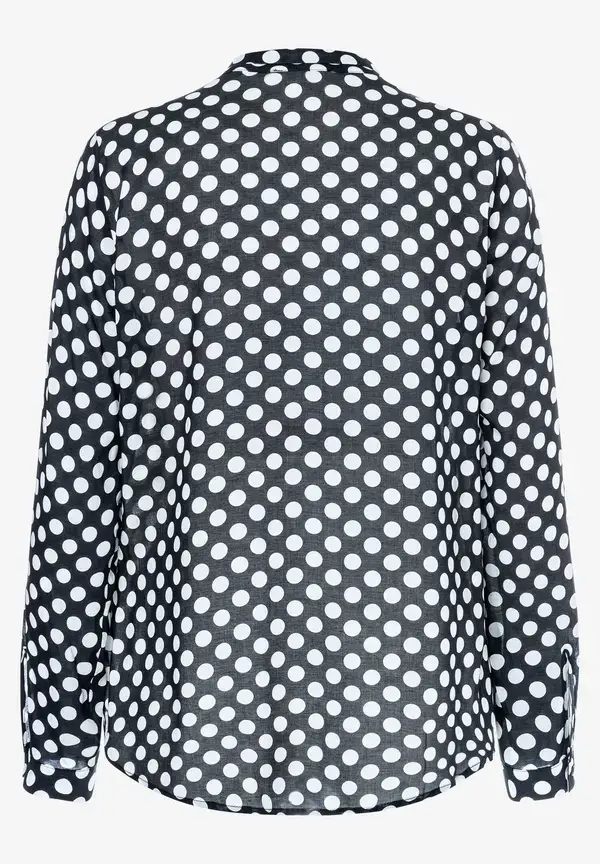 More & More Viskosebluse mit Tupfenprint, marine/weiß, Frühjahrs-Kollektion Online Outlet