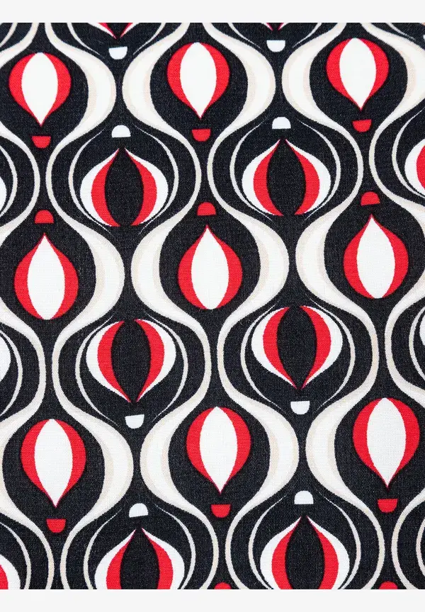 More & More Viskosebluse, grafischer Print, marine/rot, Frühjahrs-Kollektion Letzter Tag