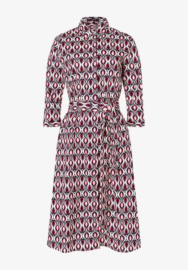 More & More Hemdblusenkleid, grafischer Print, marine/rot, Frühjahrs-Kollektion Nur für heute