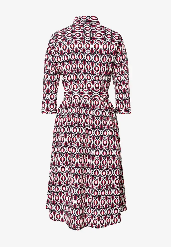More & More Hemdblusenkleid, grafischer Print, marine/rot, Frühjahrs-Kollektion Nur für heute