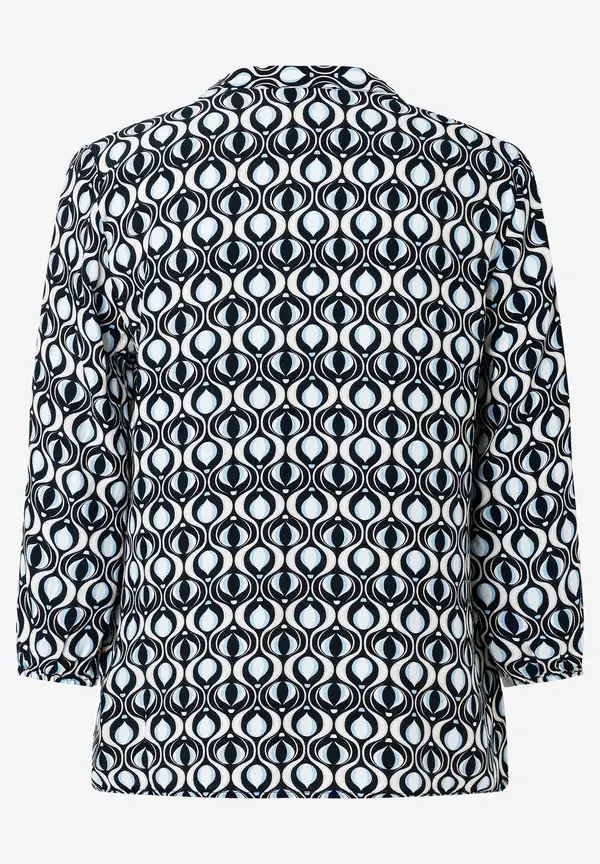 More & More Viskosebluse, grafischer Print, marine/hellblau, Frühjahrs-Kollektion Bis zu 55% Rabatt