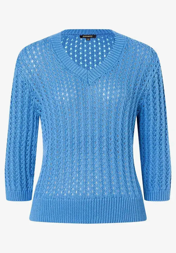 More & More Ajour Pullover mit 3/4 Arm, blue breeze, Frühjahrs-Kollektion Kostenloser Versand international