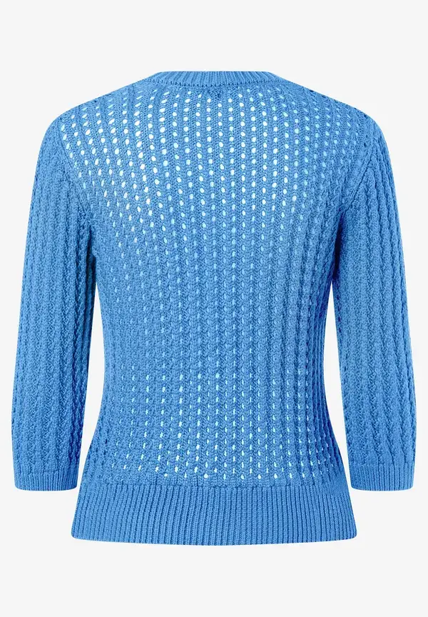 More & More Ajour Pullover mit 3/4 Arm, blue breeze, Frühjahrs-Kollektion Kostenloser Versand international