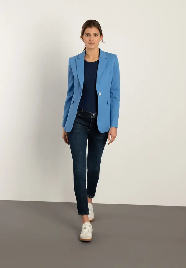More & More strukturierter Blazer, blue breeze, Frühjahrs-Kollektion Fabrikladen