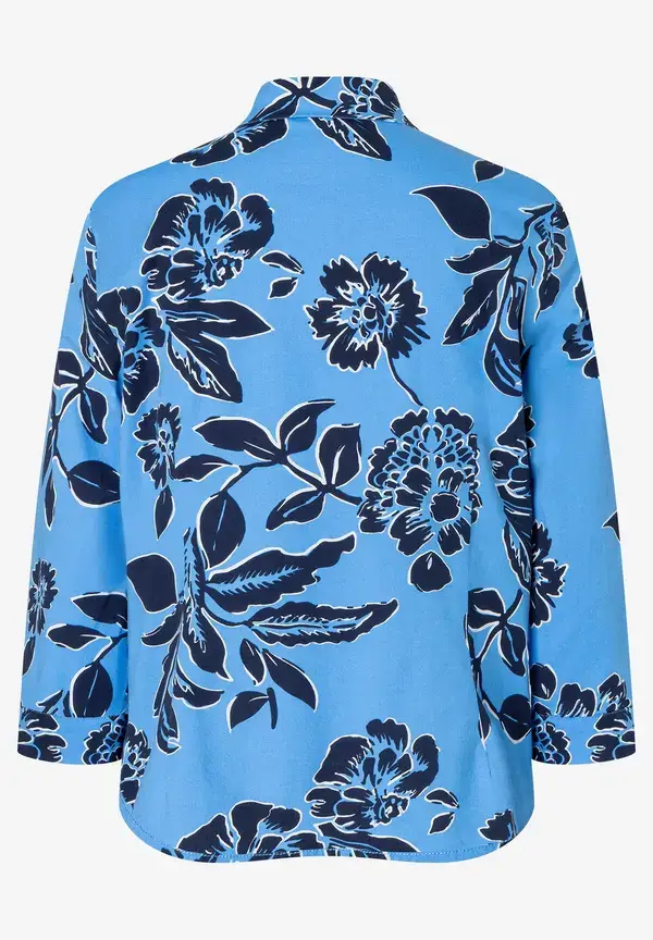 More & More Hemdbluse, Flowerprint, hellblau/marine, Frühjahrs-Kollektion Verkauf