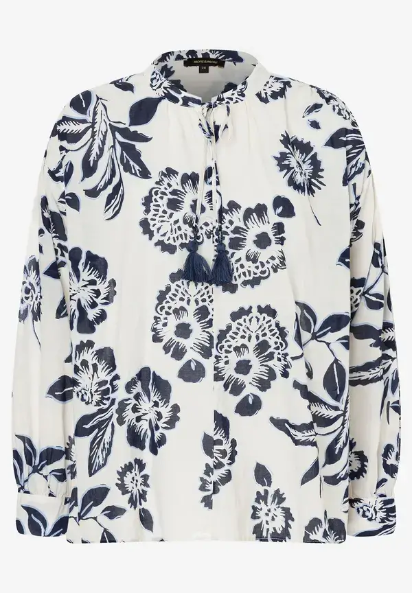 More & More Baumwollbluse, weiß/marine, Frühjahrs-Kollektion im Angebot