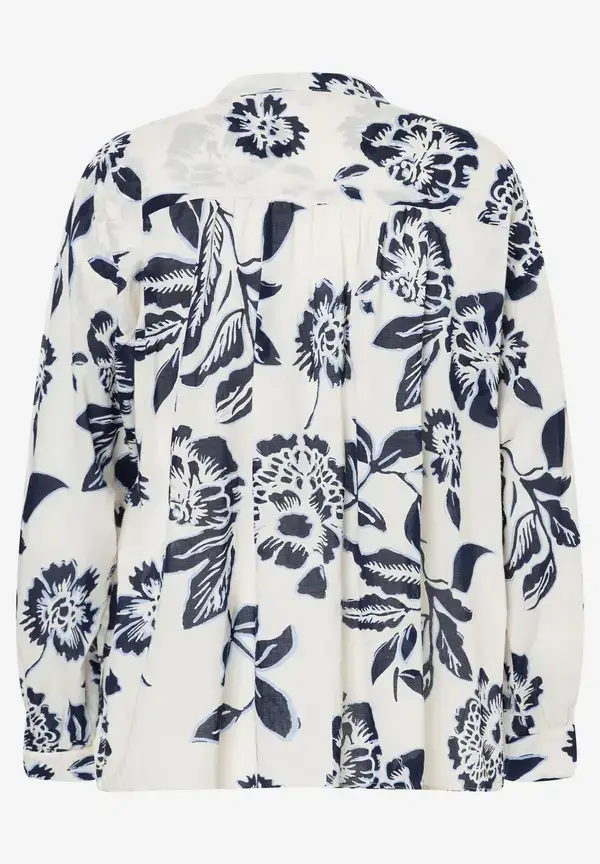 More & More Baumwollbluse, weiß/marine, Frühjahrs-Kollektion im Angebot