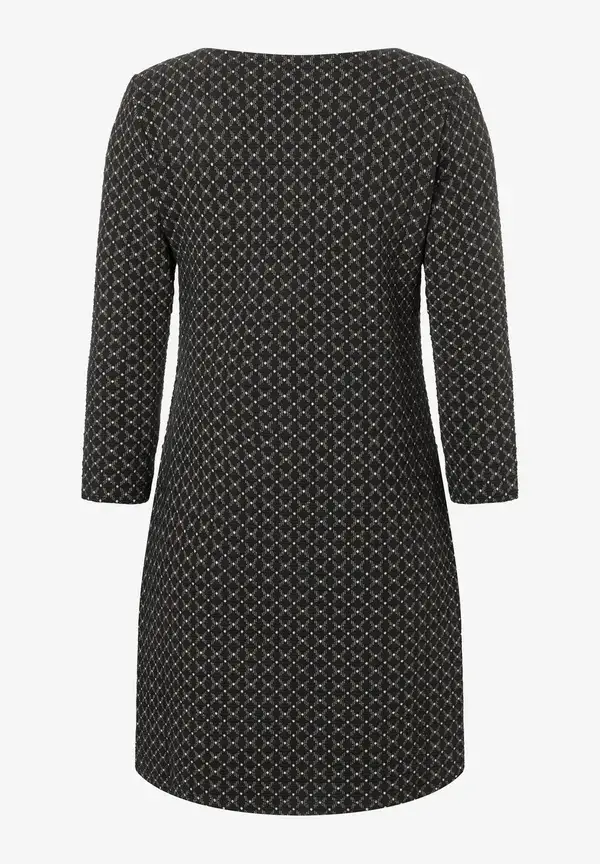 More & More Jerseykleid mit Struktur, schwarz/beige, Herbst-Kollektion Osterangebot